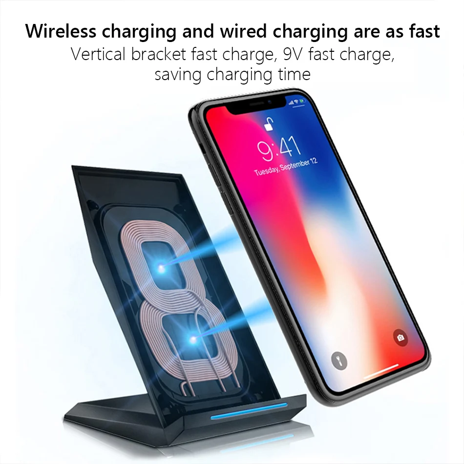 ! ACCEZZ вертикальное зарядное устройство 7 5 Вт 10 Qi Беспроводная зарядка для iPhone X 8 Plus