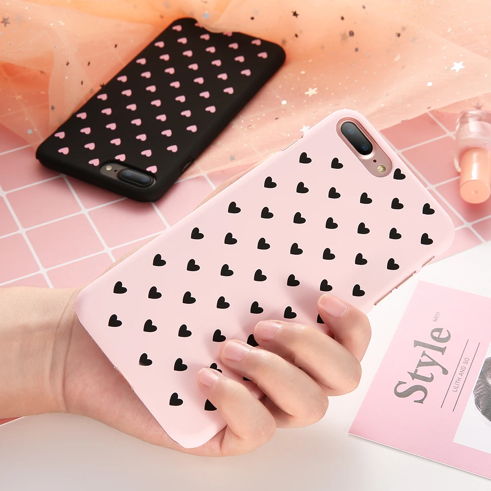 KISSCASE Love Heart Case For iPhone X XS Max Xr Hard Lovely Little 5 5S SE 6 6S Plus 7 8 Capa Funda |