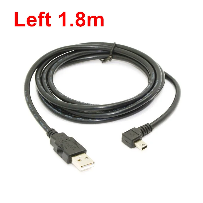 Мини-usb B Тип 5pin папа левый Угловой 90 градусов к USB 2,0 Мужской кабель для передачи данных 50 см 180 см USB мини-b Угловой кабель 0,5 м 1,8 м 6 футов - Цвет: 180cm