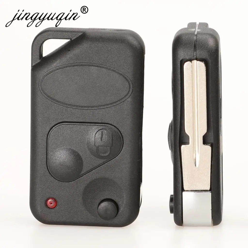 

jingyuqin Flip 2 Buttons Remote Key FOB Shell For Land Range Rover Discovery Freelander Defender 90 1995-2004 P38 Blade Case