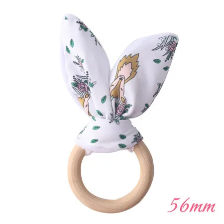 56mm Deer Let's Make 1 шт. деревянный грызунок для детей, незавершенный деревянный Прорезыватель для зубов с кроличьими ушками, деревянный подарочный набор, органические деревянные Прорезыватели для зубов с кроличьими ушками - Цвет: 56mm Deer