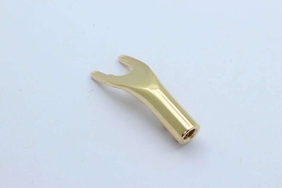2PCS Gold-plated Copper Banana Plugs U/Y Type High quality Banana Connector Speaker Wire Connector With double Screw locks