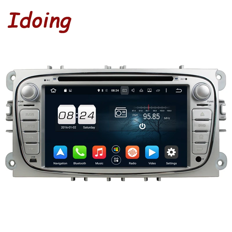 Idoing 2 Din Android 8 0 автомобильный dvd плеер на руль для Ford Focus2 GPS навигация 4G + 32G ядер WIFI MP3