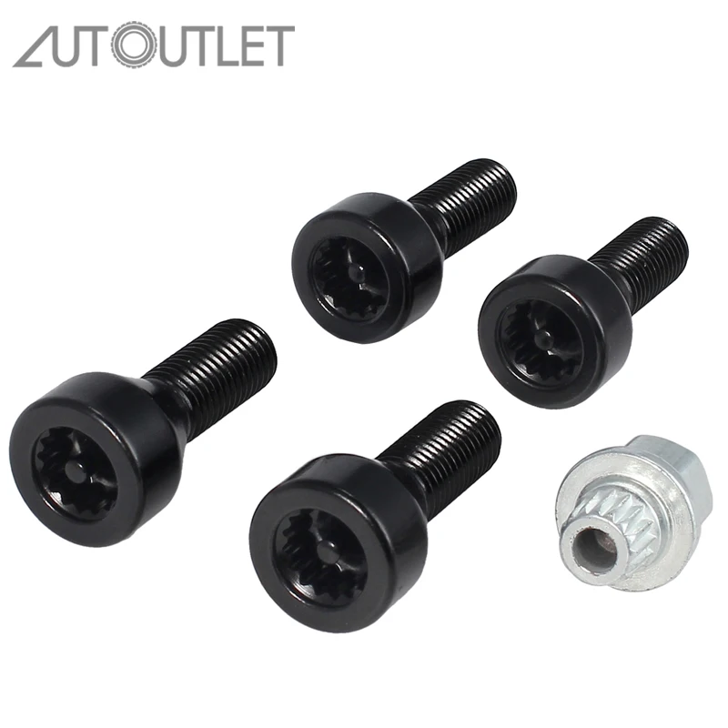 Комплект черных болтов для автоблокировки колес Bmw E46 E87 E90 E60 M12 x 1 5 36136786419 36131180882