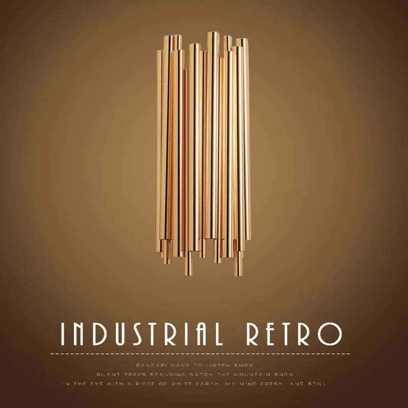 Новый дизайн Brubeck настенный светильник роскошный золотой алюминиевый трубчатый