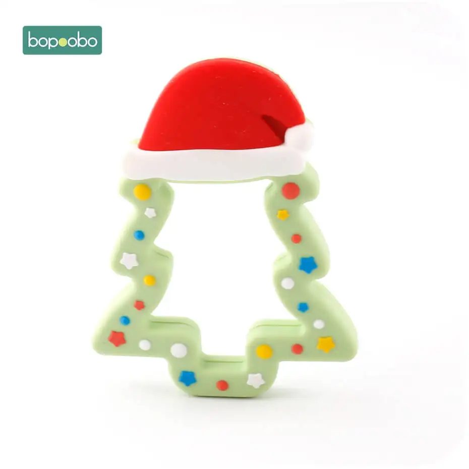 Mint Christmas Tree Bopobo 1 шт. силиконовый Прорезыватель с оленем Sika, силиконовая Подвеска для прорезывания зубов, подарок на Рождество, силиконовые грызуны, детский Прорезыватель - Цвет: Mint Christmas Tree