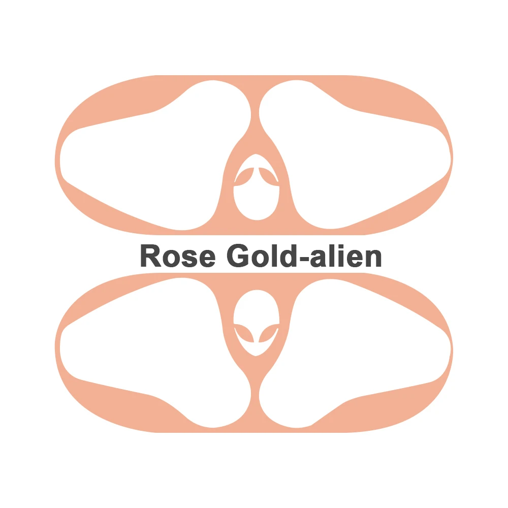 Rose Gold-alien Рисунок лошади/инопланетянина/кошки лапы ультра тонкий защитный чехол металлическая пленка наклейка защита от пыли для AirPods Airpod 1/2 - Цвет: Rose Gold-alien