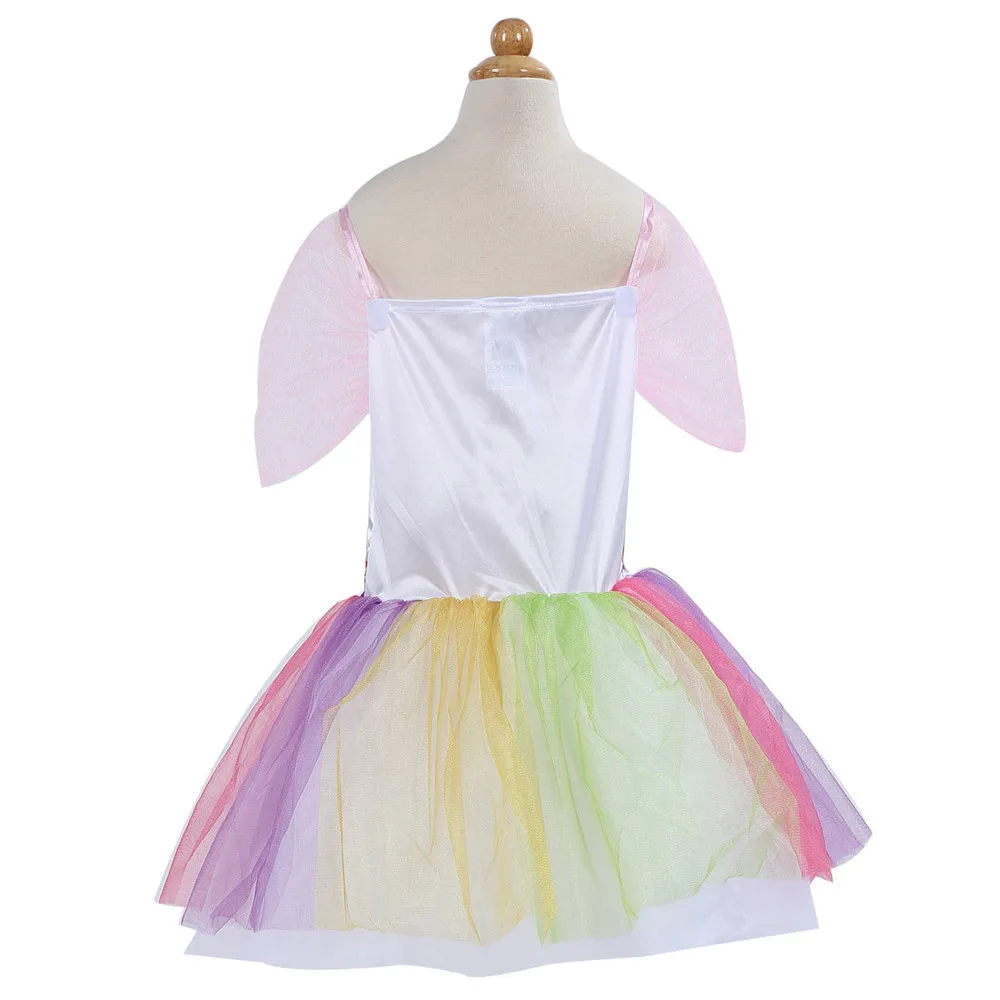 Creative Dress Up As Dance Unicorn Tutu Kids Cosplay Magical Fairy Wings Costumes Cute Girl Rainbow Party Princess | Детская одежда и