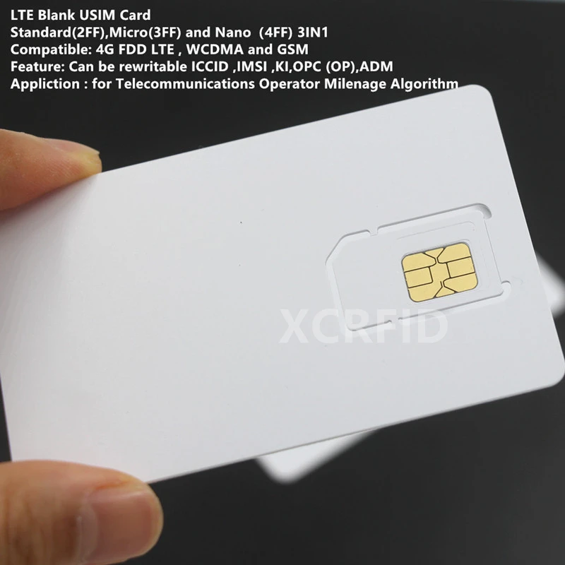 SIM usim-карта 4G LTE WCDMA GSM пустая мини нано микро записываемая программируемая sim-карта для оператора алгоритм Milenage