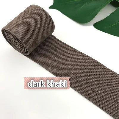 dark khaki 5 см двухсторонняя утолщенная прочная юбка для брюк пояс цветная эластичная лента саржевая эластичная лента латексная эластичная лента резиновая лента - Цвет: dark khaki