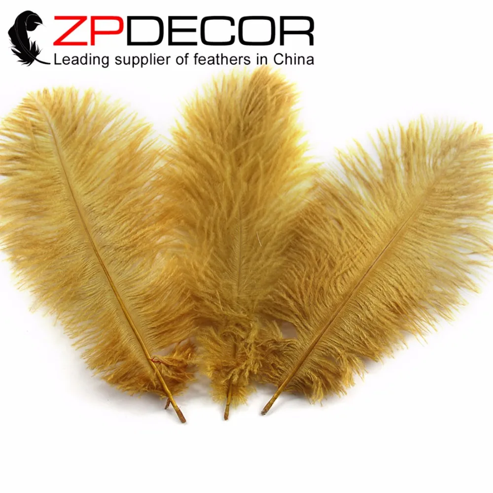 

ZPDECOR 100 шт./лот 25-30 см (10-12 дюймов) ручной выбор дешевые светло-коричневые окрашенные страусиные перья для свадебного украшения
