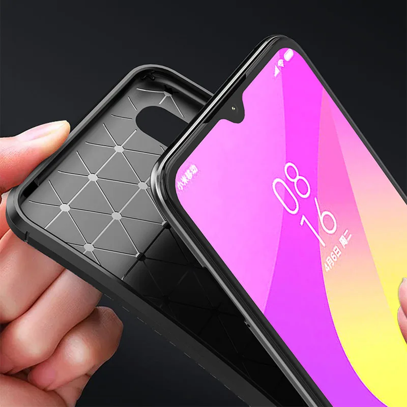 Luxury Carbon Fibe Phone Cover for Xiaomi Mi CC9 A3 Case Shockproof Soft Silicon TPU xiaom cc9e Lite | Мобильные телефоны и