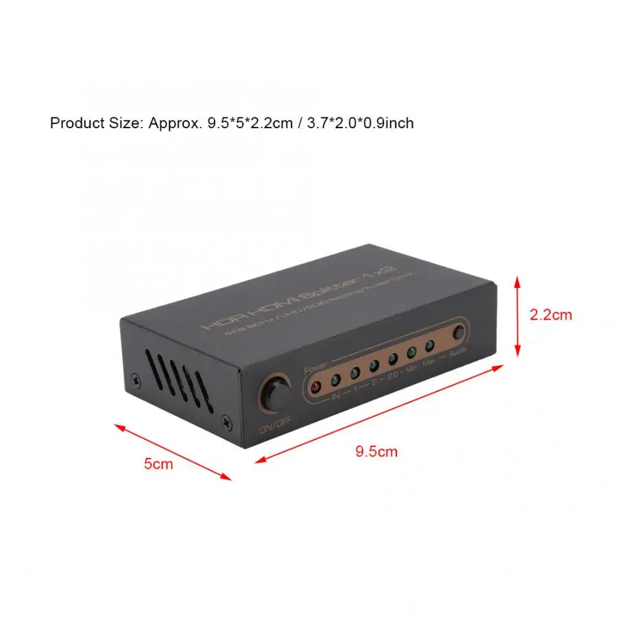 HDMI 2 0 1x2 сплиттер переключатель 1 в выход 4K 1080P 3D порта US вилка 100-240 дистанционного
