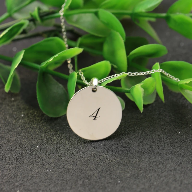 20mm Disc Silver Necklace Personalized Stamp Any words Round Pendant Jewelry Souvenir Christmas Gift | Украшения и аксессуары
