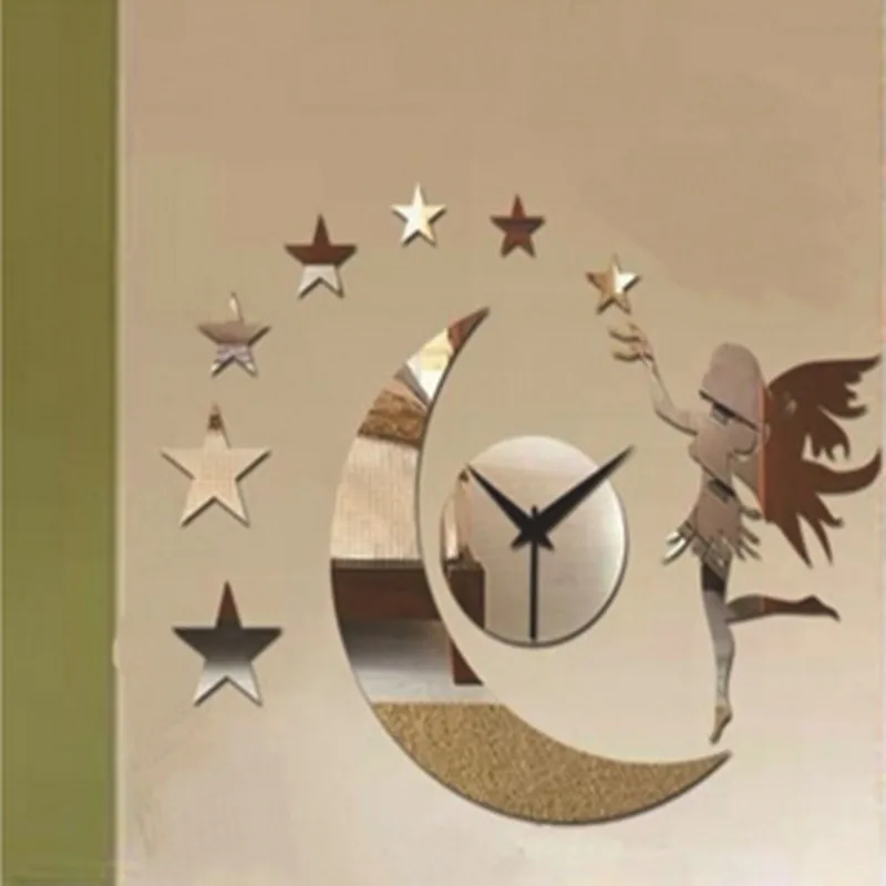 Светодиодные акриловые настенные часы модные зеркальные украшения сделай сам с