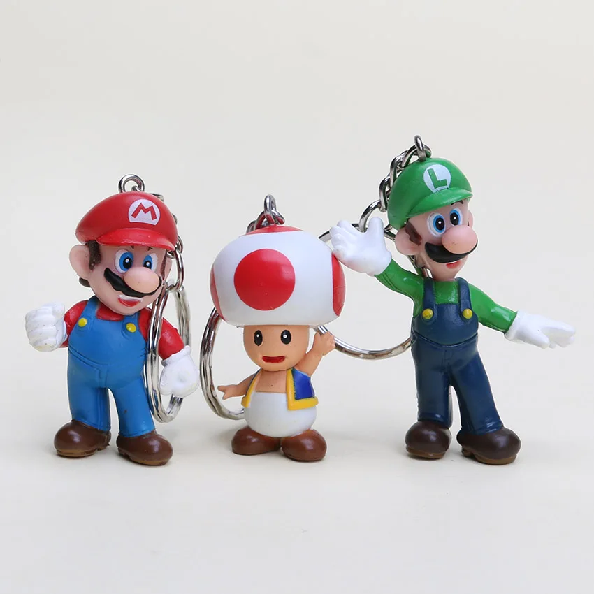 6 шт./компл. 3 7 см Super Mario Bros Donkey Kong Yoshi Peach Luigi экшн Фигурка лягушка брелок|action figure|donkey kongsuper mario bros |