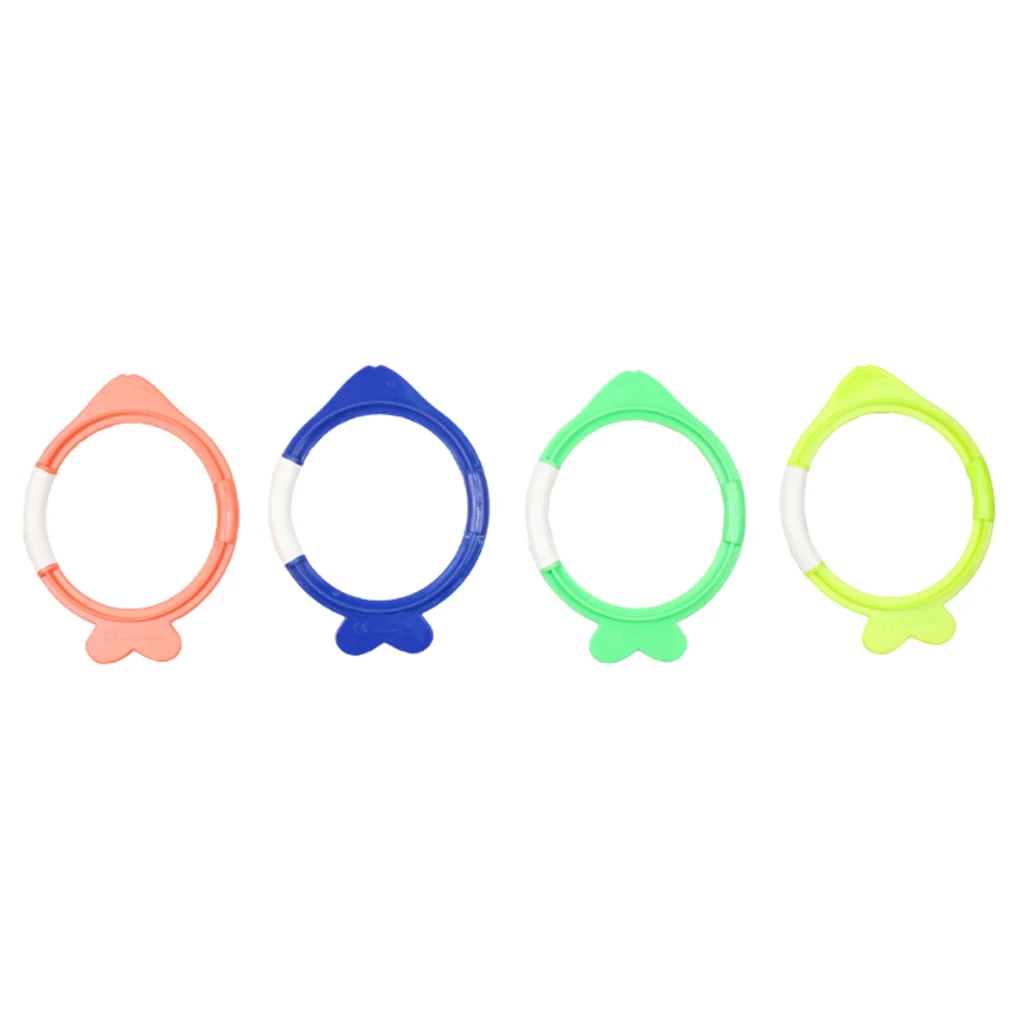 4 PCS Swimming Diving Toys Pool Fun Rings for Kids Game Set in Total Ring Fish Shaped Water Sport Swim | Спорт и развлечения