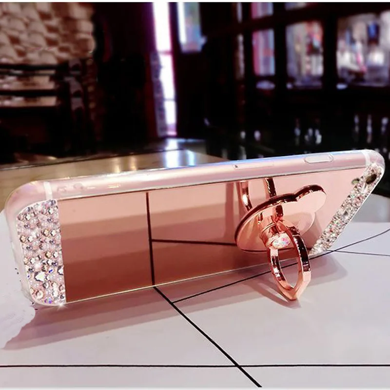Rhinestone зеркальный чехол для телефона Samsung Galaxy S8 Plus S7 S6 Edge S5 S4 S3 Note 8 5 4 3 цветы