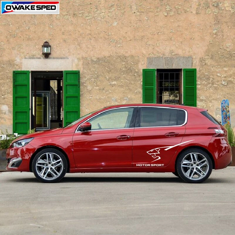 2 шт. Автоспорт крыло наклейки для peugeot 107 108 2008 308 5008 206 207 RCZ стайлинга автомобилей боковой двери Декор Наклейки на авто аксессуары