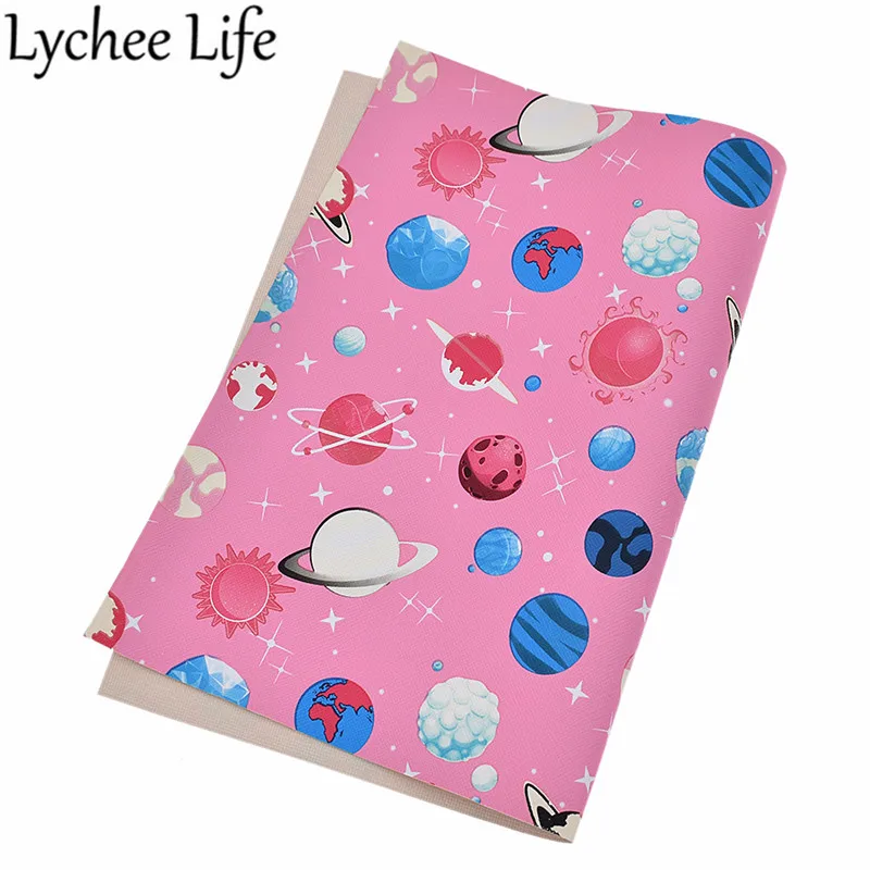 Lychee Life звездное небо искусственная кожа ткань A4 красочные ПВХ 29x21 см Ткань DIY ручной работы для пошива домашней одежды аксессуары для одежды