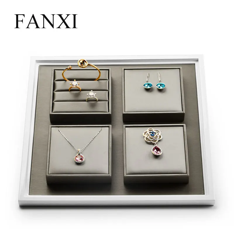 Подставка для ювелирных изделий FANXI кожаное кольцо ожерелье браслет серьги