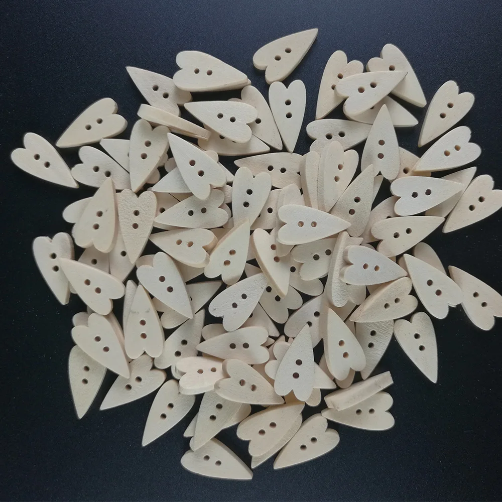 

Wood Buttons Scrapbooking Crafts Cartoon Long Heart Wooden Button 2 Holes Craft Decoration Children Home Party DIY Accessories
