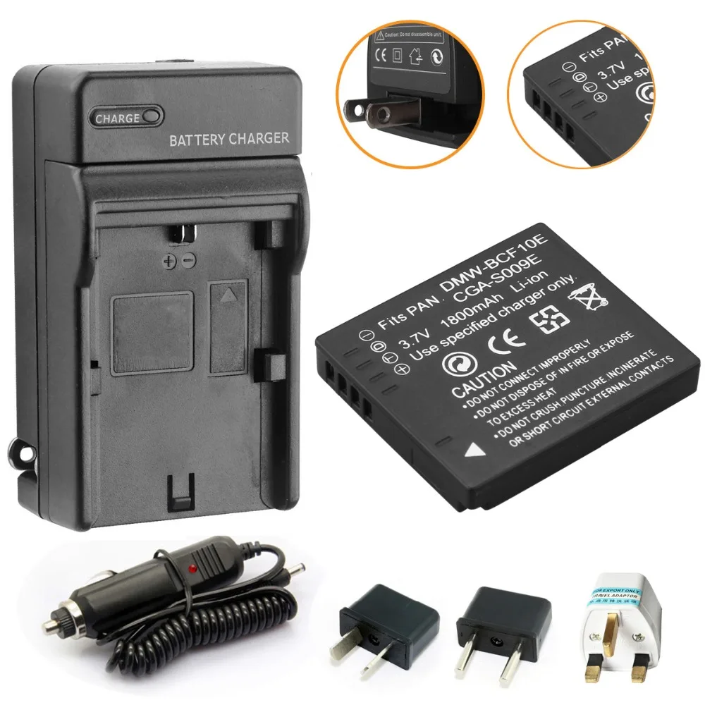 

Probty CGA-S009E CGA S009E Camera Battery + car charger for Panasonic DMC-FS12 DMC-FS4 DMC-FX40 DMC-F2 DMC-FT1 FT3 DMC-TS1 TS2