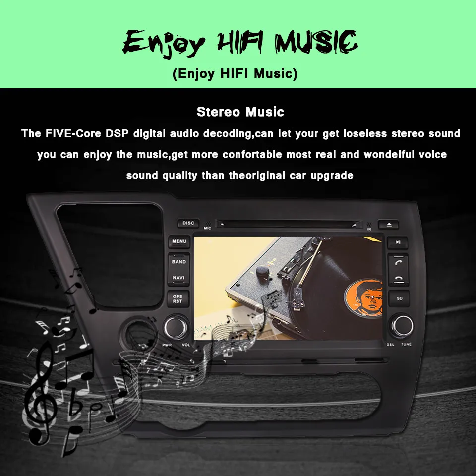 Automotivo " автомобильный DVD 2G ram 8 Core Android 9,0 радио gps плеер для HONDA Civic Saloon 2013-15 EX/LX/DX навигационная система