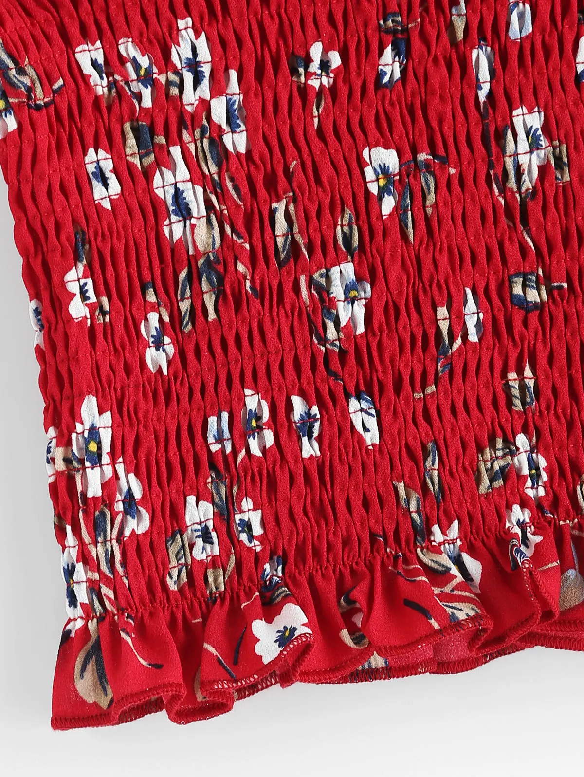 ZAFUL Цветочные Дымчатые Оборки Tube Top Без Бретелек Эластичные Короткие Топы кропы Провод Бесплатно Сладкий Женский Летний Топ