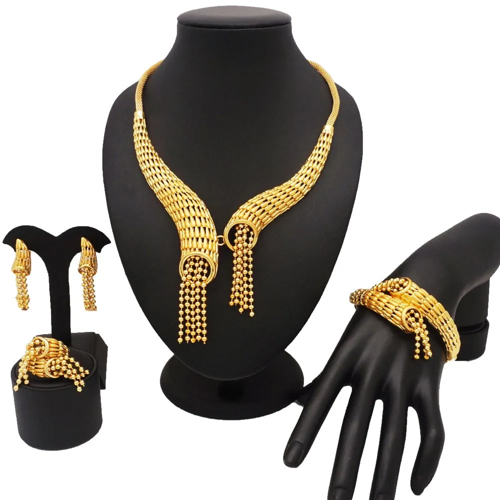 

new arrive gold women jewelry sets fine jewelry sets women necklace sets wedding party jewelry sets bracelet gift