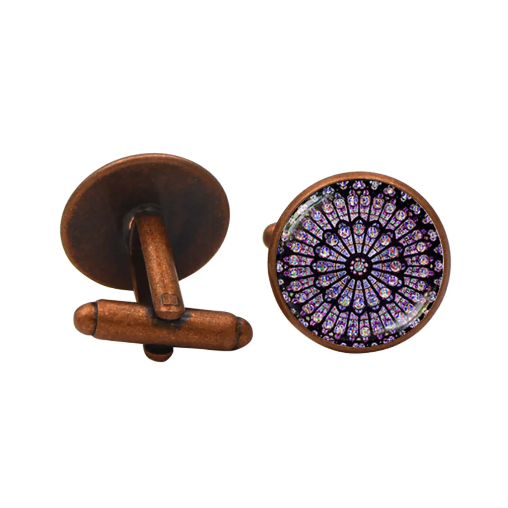 Запонки Нотр-Дам с драгоценными камнями Европейская и американская мода