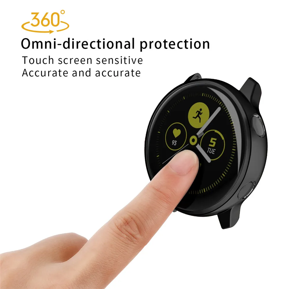 Мягкий защитный чехол для Samsung Galaxy Watch Active тонкий ТПУ с полным покрытием рамка