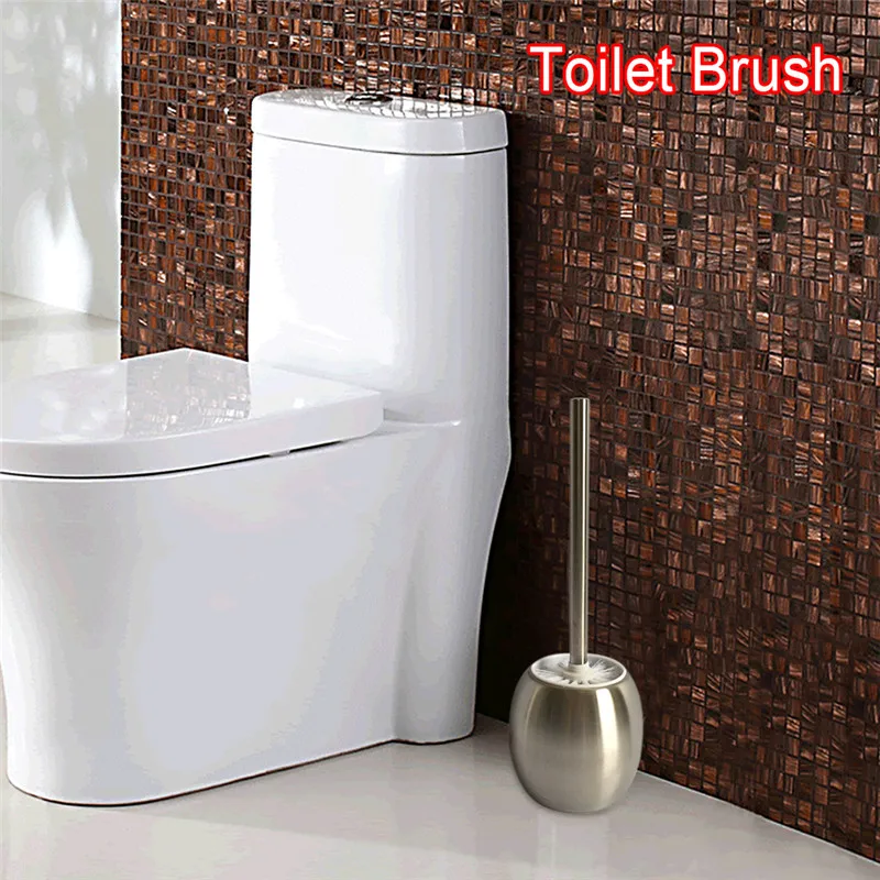 

1 SET Portable Stainless Steel Toilet Brush Scrubber Single-Pole Cleaner Straight Clean Brush Bathroom Accessories