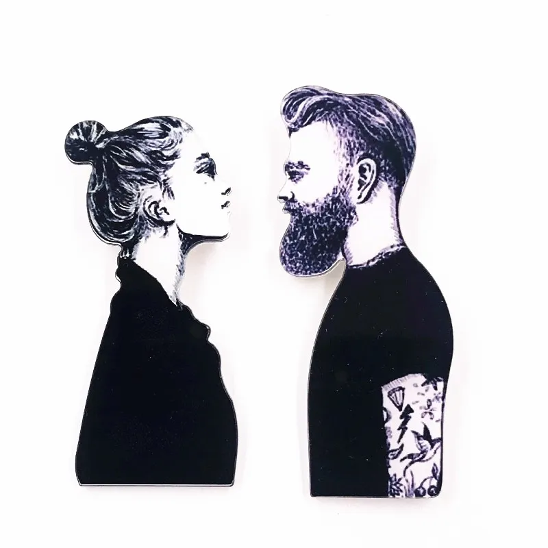 2 шт. Новое поступление Акриловые броши для пары высокое качество значок