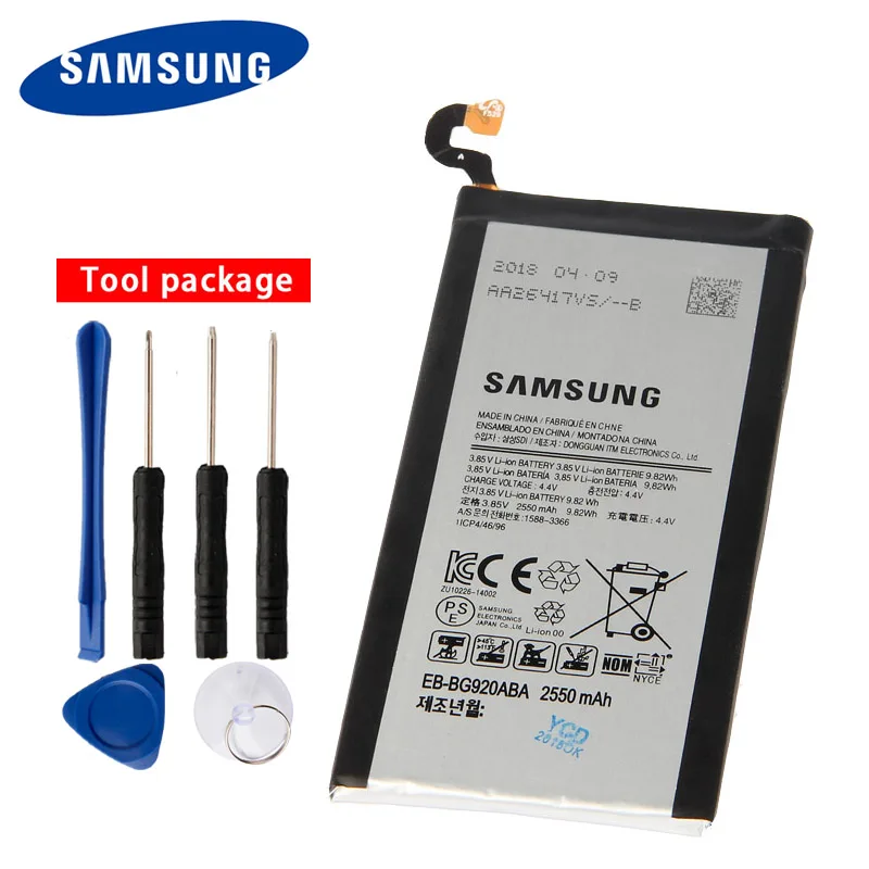 Оригинальный аккумулятор для Samsung GALAXY S6 G9200 G9208 G9209 G920 G920A G920V G920T 2550
