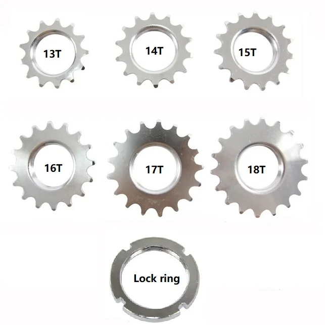 13 T/14 T/15 T/16 T/17 T/18 T фиксированные зубчатые колеса, односкоростные звездочки, фиксированные зубчатые колеса велосипеда с кольцом замка, для 1/" цепи
