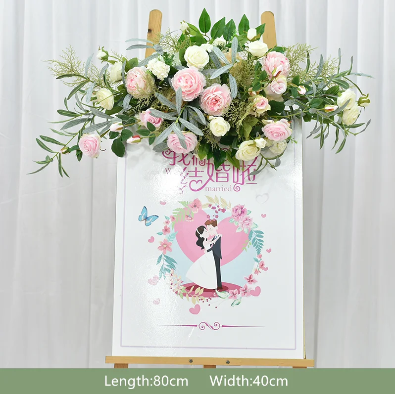 Свадебный декор дорожный свинец искусственный ряд цветов знак Добро пожаловать