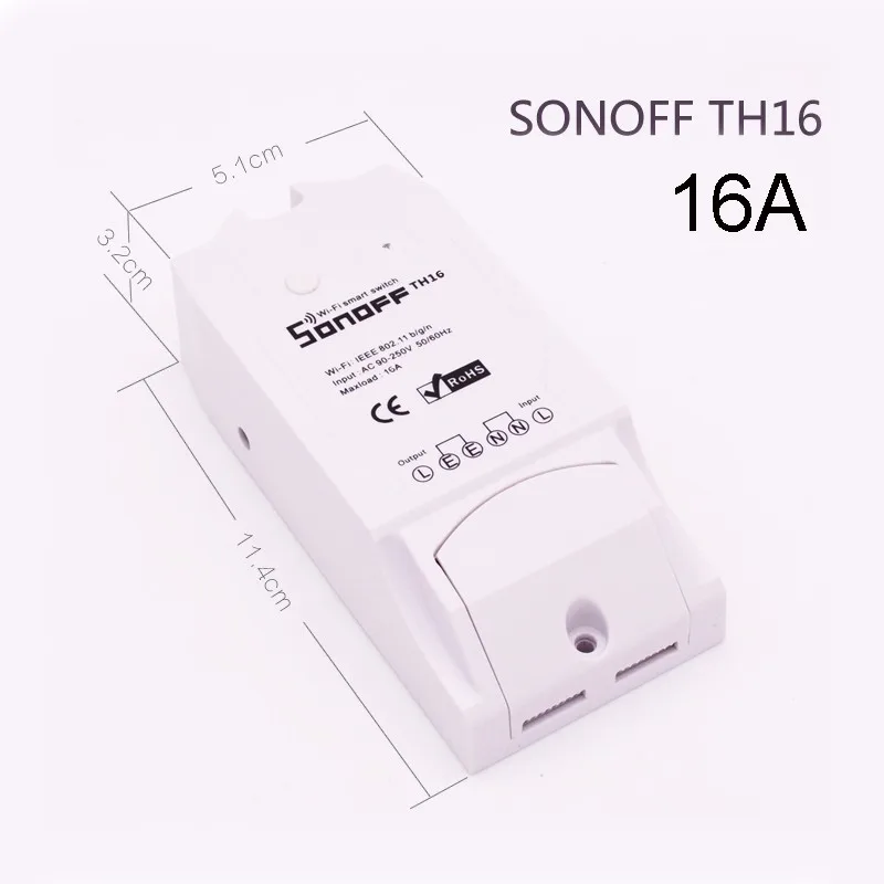 Sonoff TH16 TH10 монитор температуры и влажности Wifi переключатель беспроводной разъем пульт дистанционного управления для умного дома комплект