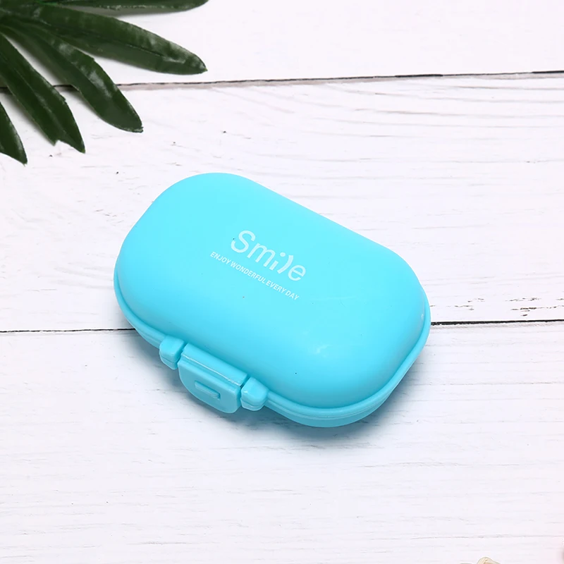 blue 4 цвета портативный 4 слота коробка для таблеток Медицинский мини таблетки чехол для хранения таблеток 9,5*6,5*3,5 см - Цвет: blue