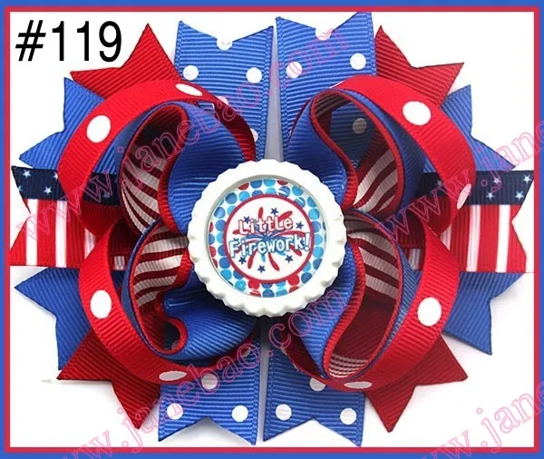 Бесплатная доставка 24 шт. новинка 4 июля банты для волос девочек бутик