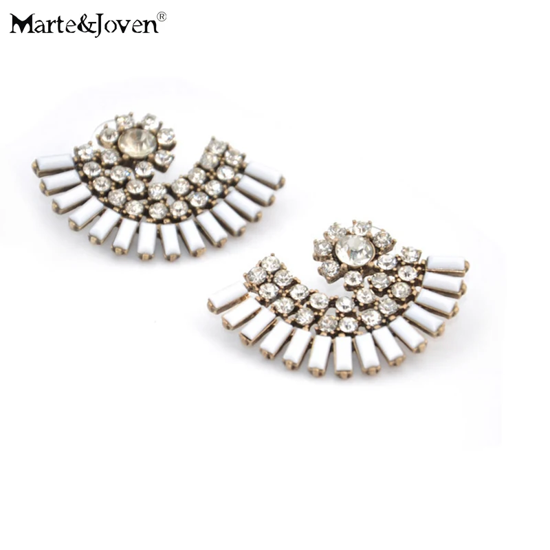 Женские винтажные серьги пусеты Marte & Joven Винтажные в форме белого акрила|earring and