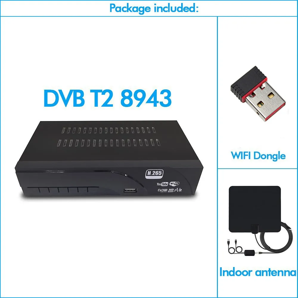 8943-WIFI-TV Antenna Vmade Горячая DVB-T2/T ТВ приемник wifi с ТВ антенной встроенный H.265/HEVC HD цифровой эфирный рецептор поддержка Youtube AC3 - Цвет: 8943-WIFI-TV Antenna
