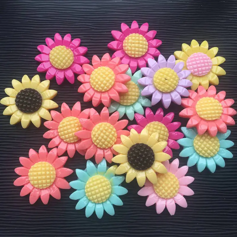 DIY 100 шт милый маленький цветок с плоской задней поверхностью изделия из смолы