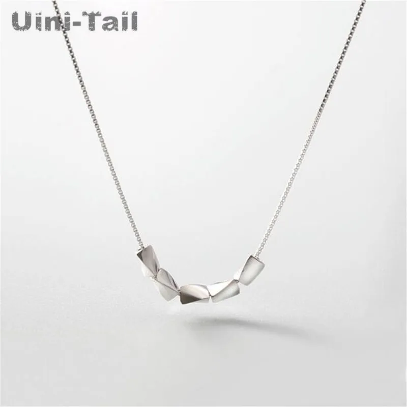 Популярное Новое Колье Uini-Tail из тибетского серебра 925 пробы, корейское искусство, простое ожерелье с рисом 5, модный динамический тренд высокого качества, любимая девушка