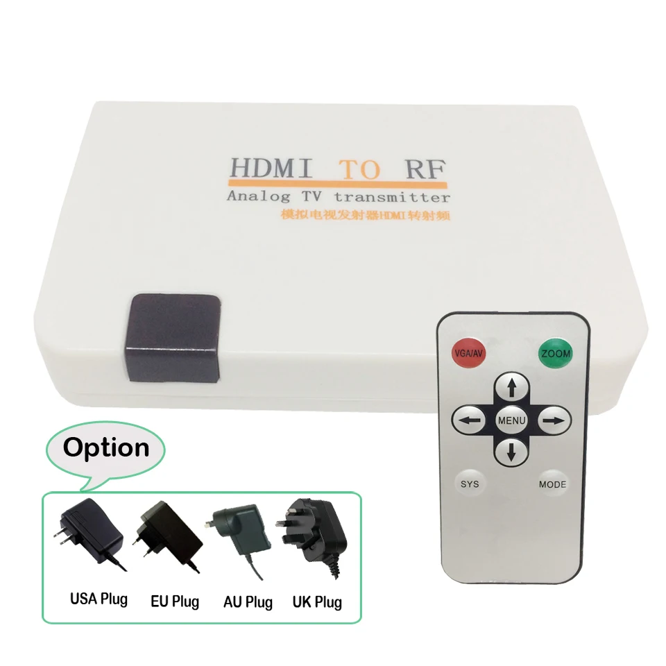 Аналоговый ТВ передатчик HDMI к RF HDMI к радиочастотному сигналу HD модулятор коробка конвертер с Remome управления зумом для HD ТВ ПК