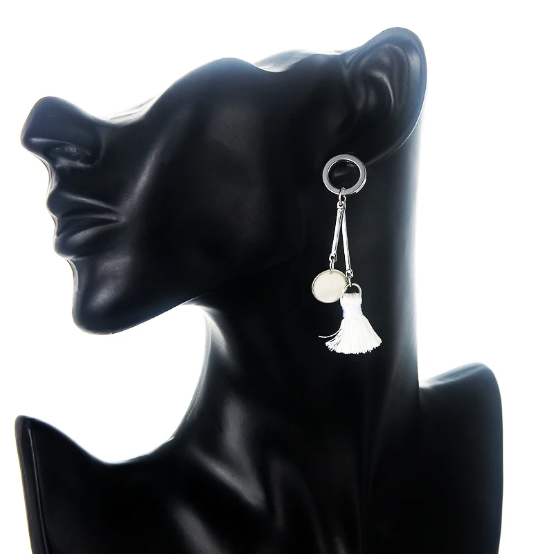 XZP Женская Сережка с шипами металлическая эмаль круглые очаровательные длинные