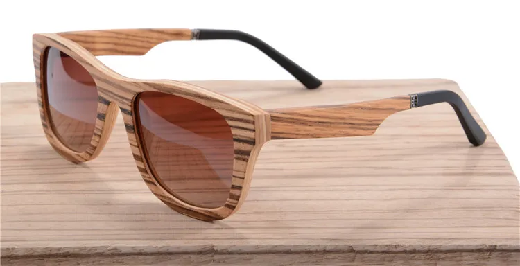 Бамбуковые деревянные солнцезащитные очки Поляризованные Ретро коричневые