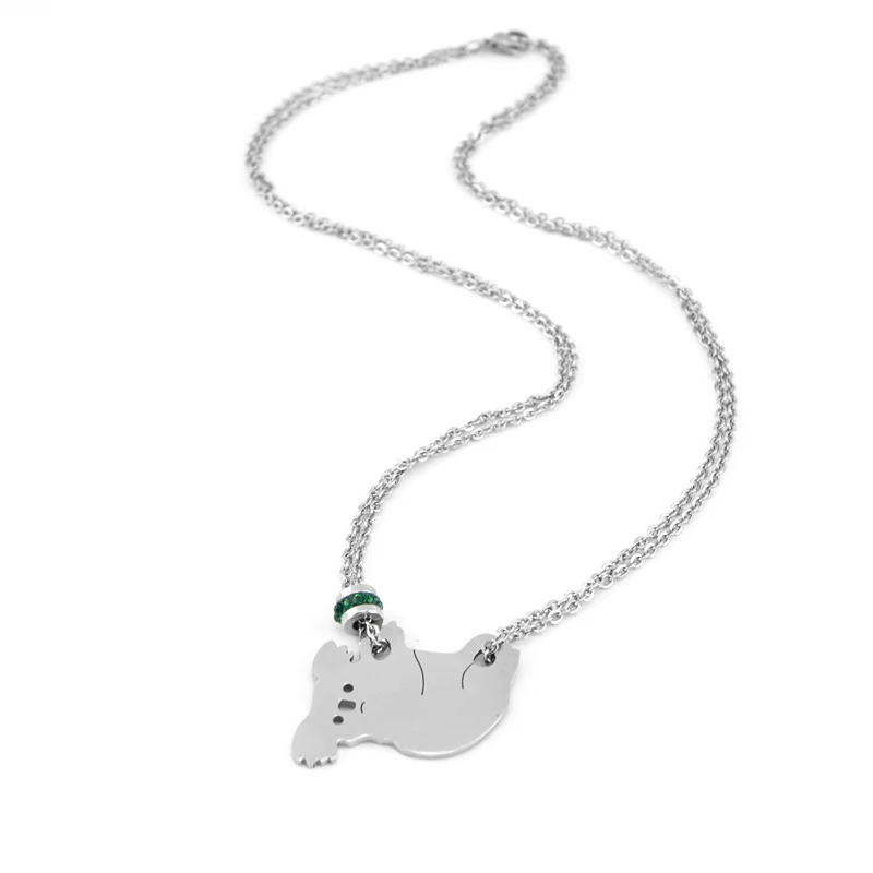 Ожерелье Koala камень по дню рождения женское из нержавеющей стали | Украшения и