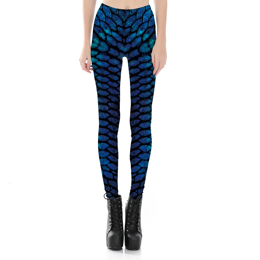 Женские эластичные леггинсы Синие с рисунком русалки|jeggings fashion|women jeggingsjeggings pants |