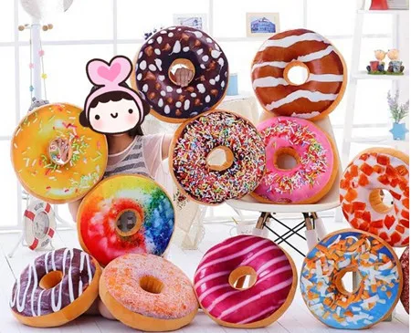 Милая пончик Подушка Пончик шоколадный торт домашняя комната украшения для